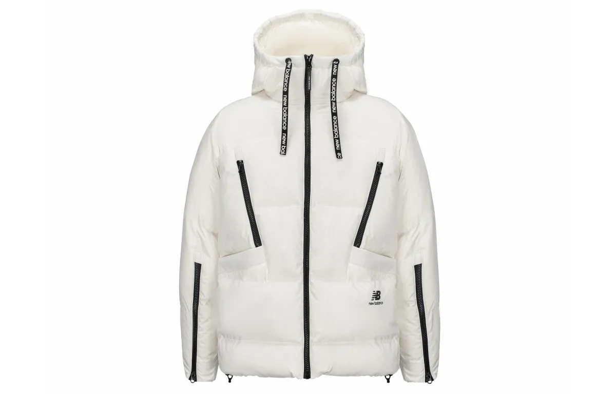 New Balance Down Jackets Women's Ivory Hooded Moderate Other