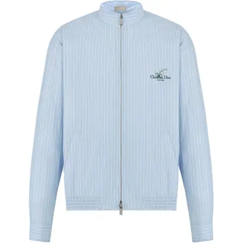 DIOR Shirts Men's Blue Stand Collar Moderate Other