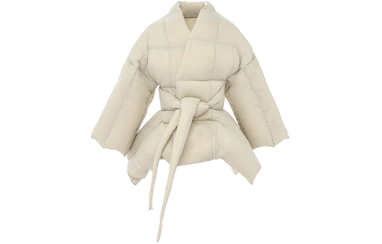 RICK OWENS Down Jackets Women's Ecru Collarless Moderate Other