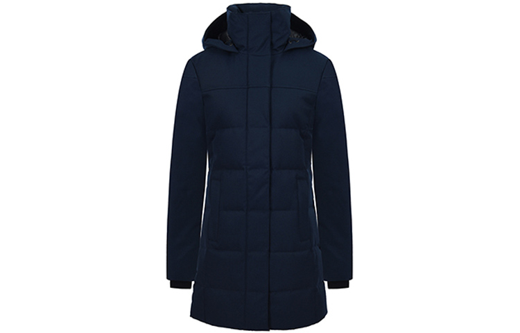 Canada Goose Keep warm long winter navy down jacket with hood, mid-length, goose down