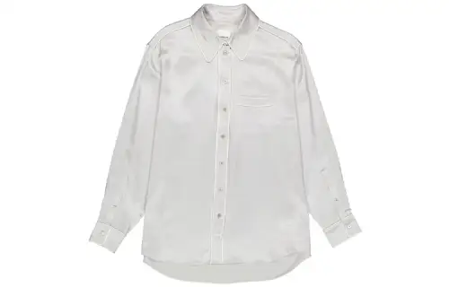 Burberry Shirts Women's White Lapel Moderate Shirt
