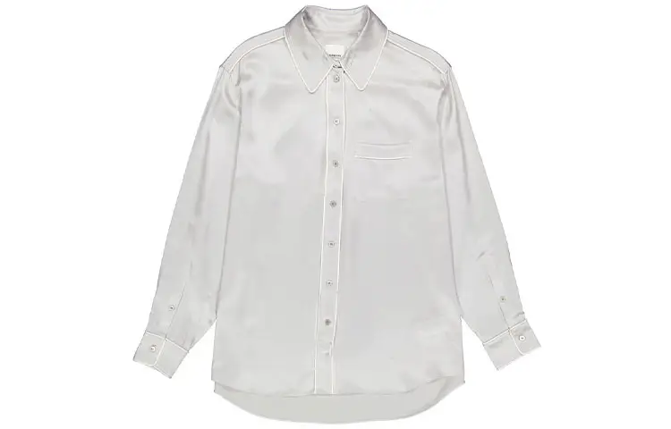Burberry Shirts Women's White Lapel Moderate Shirt
