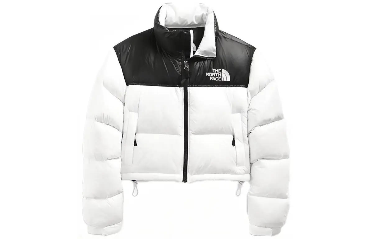 THE NORTH FACE Women'ss Nuptse 700 Fill Short Jacket Tnf White TNF Black