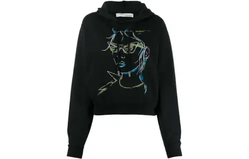 OFF WHITE Sweatshirts Women's Black Hooded Non Detachable Moderate Other