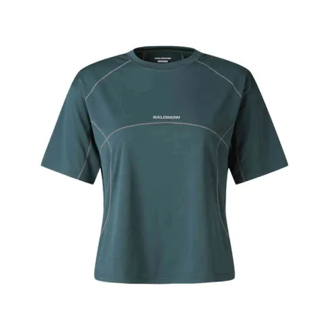 SALOMON T-Shirts Women's Blue Crew Neck Moderate Nipped-in Waist