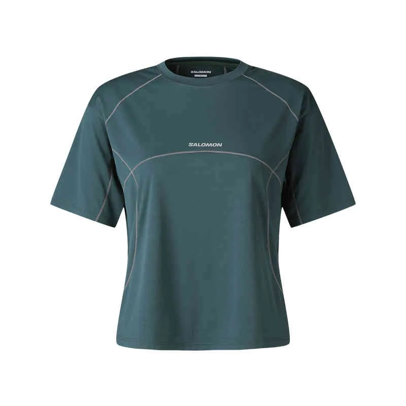 SALOMON T-Shirts Women's Blue Crew Neck Moderate Nipped-in Waist
