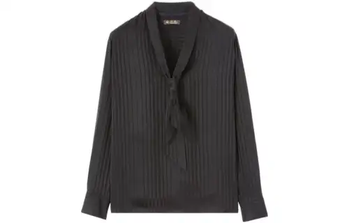 Loro Piana Shirts Women's Black V Neck Moderate Other