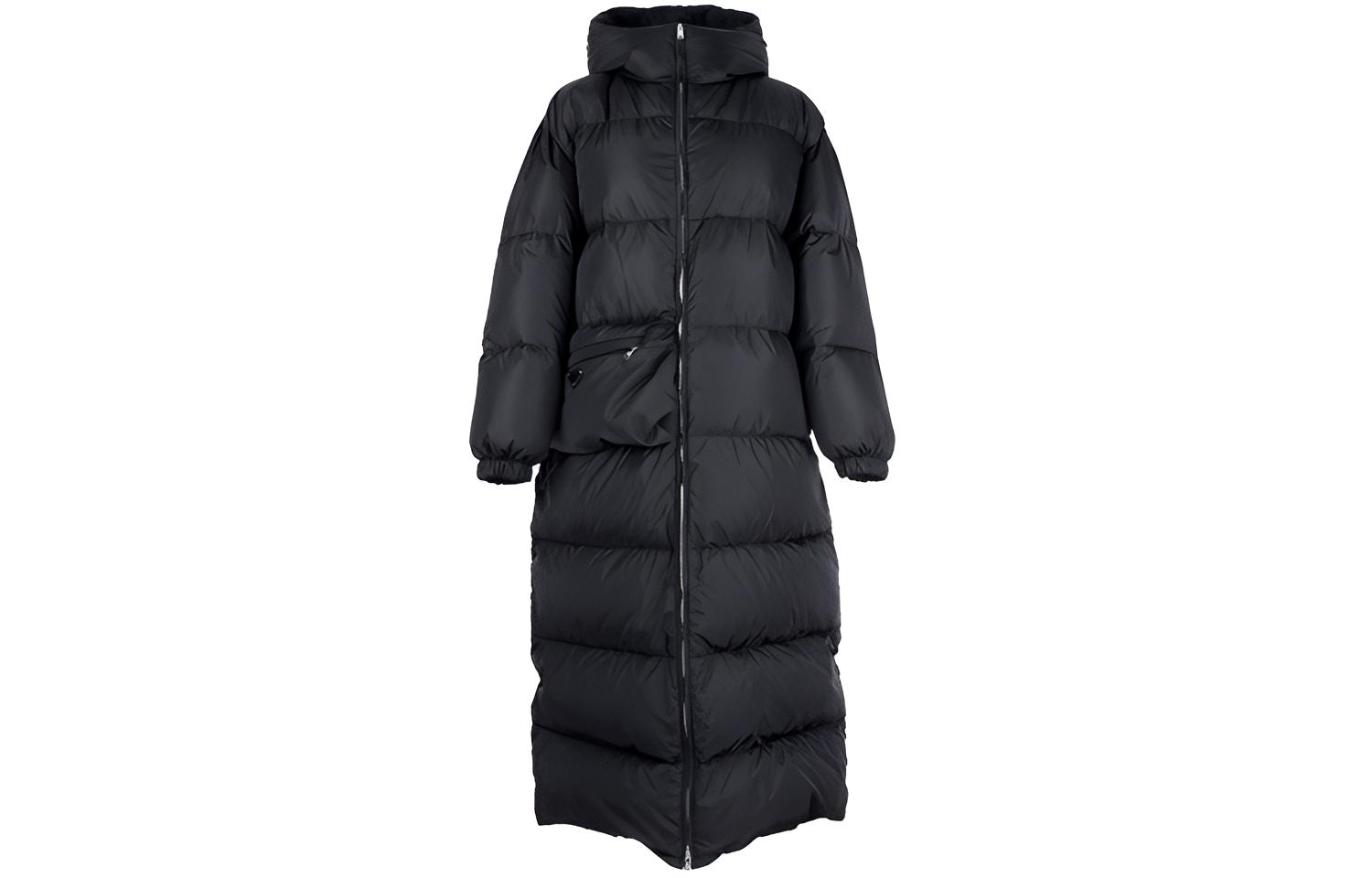 PRADA Down Jackets Women's Black Hooded Moderate Other