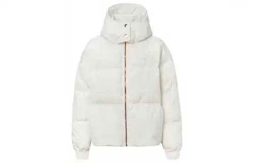 Converse Down Jackets Women's Ecru Hooded Non Detachable Moderate