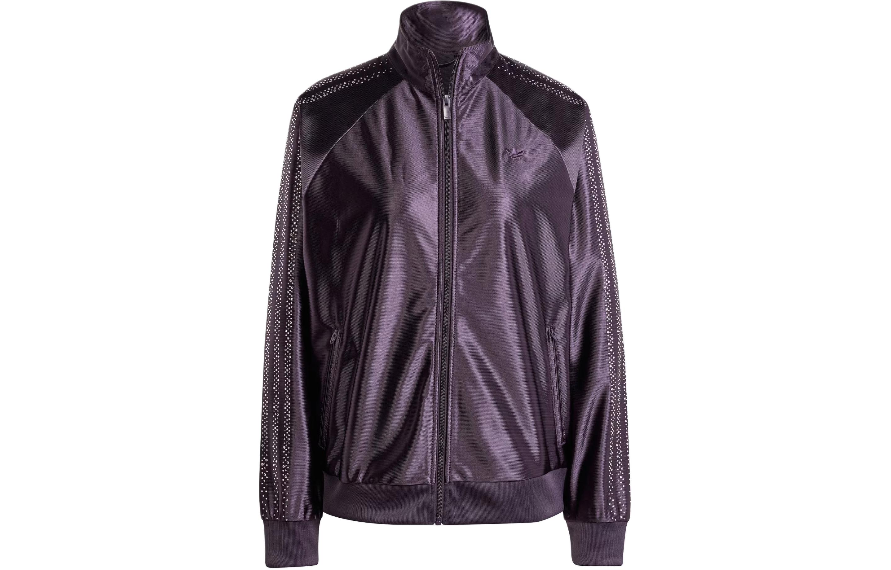 Adidas Originals Embellished 3 Stripes Track Top Jackets & Coats Women's Aurora Black