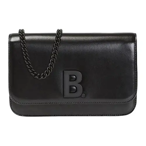 Balenciaga Cow Leather Shoulder Bag Women's Black