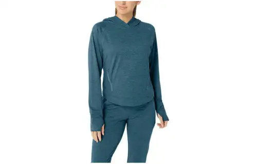 ASICS Sverige Tech Po Sweatshirts Women's Dark Sea Hooded Moderate Regular