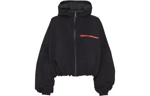 PRADA Jackets Women's Black Hooded Moderate Other