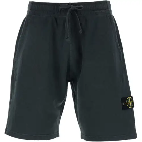 STONE ISLAND Logo Patch Drawstring Shorts