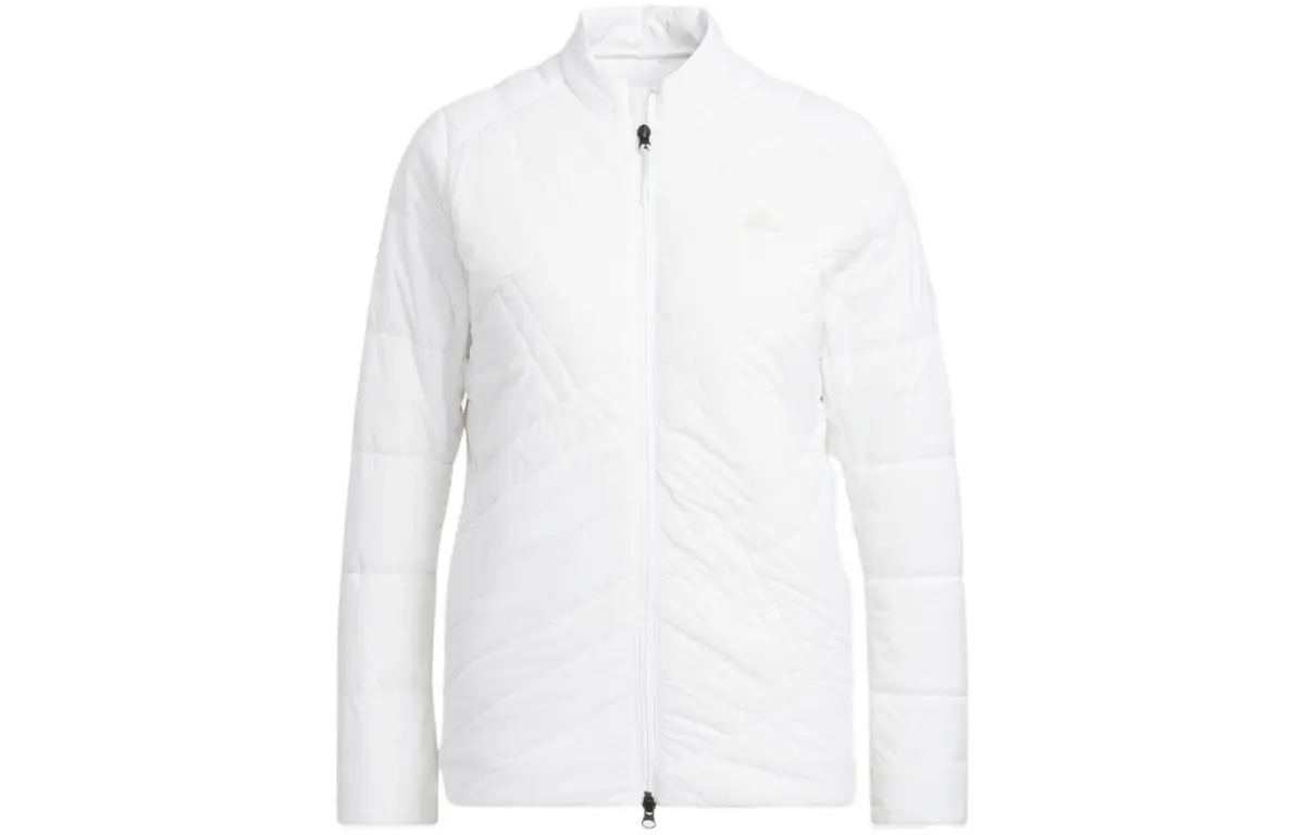 Adidas Jackets Women's White Stand Collar Moderate Straight Fit
