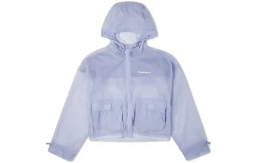 Converse TRANSPARENT Jackets Women's Purple Hooded Thin Other