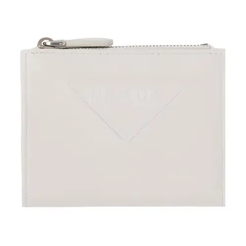 PRADA Leather Wallet Women's White