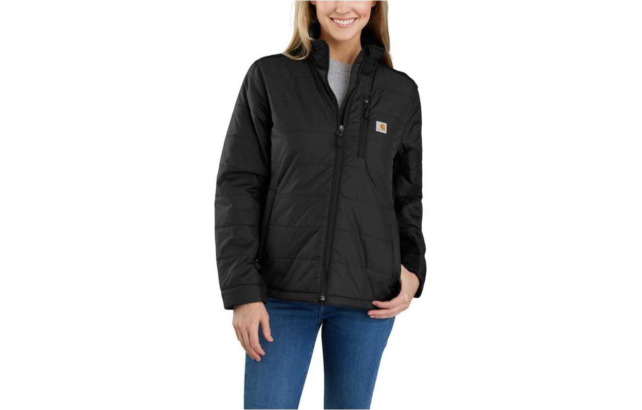 Женская куртка Carhartt 105912 LIGHTWEIGHT PUFFER JACKET-RELAXED FIT logo 2 (черная) — фото 3
