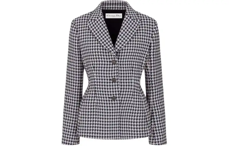 DIOR Houndstooth Button-Up Jacket