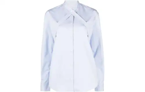OFF-WHITE belted cotton-poplin shirt