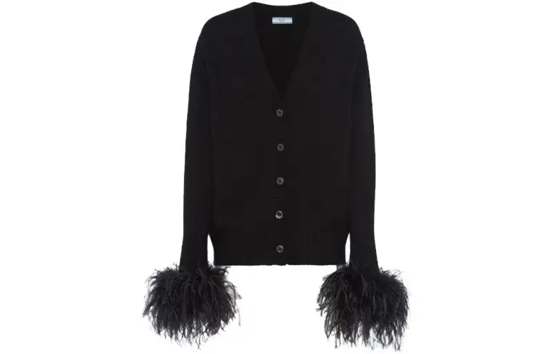 PRADA Button Up V Neck Cardigan