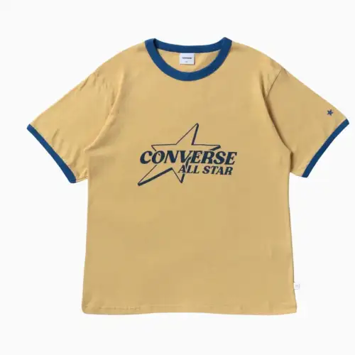 Converse T Shirts Unisex Yellow Crew Neck Moderate