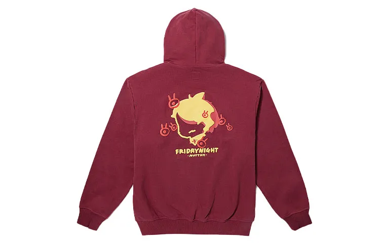 Vans Asia Artist Collaboration Edition Sweatshirts Women's Burgundy Hooded Moderate Regular