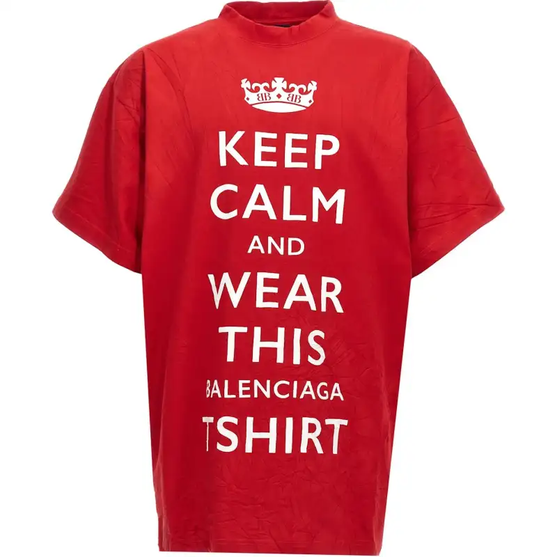 Balenciaga Logo Printed Crewneck T Shirt