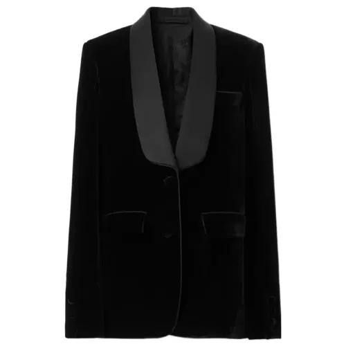 Burberry Jackets Women's Black Suit Collar Moderate Other