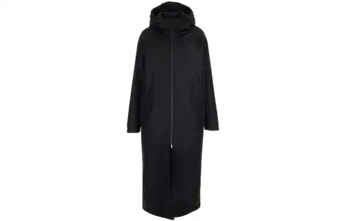 zip-up hooded raincoat
