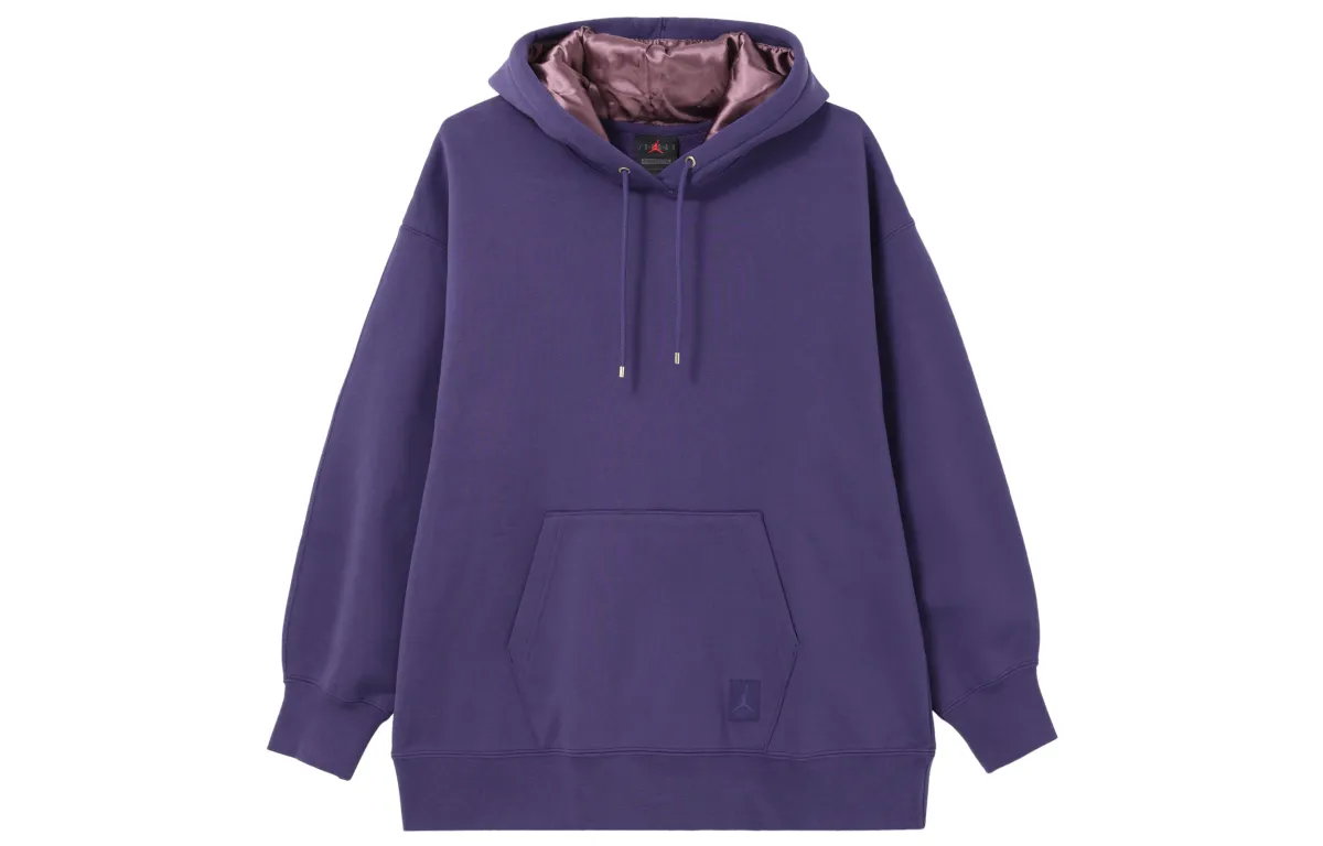Jordan Flight Solid Color Hooded Fleece Lined Casual Sports Sweatshirt Women's Purple