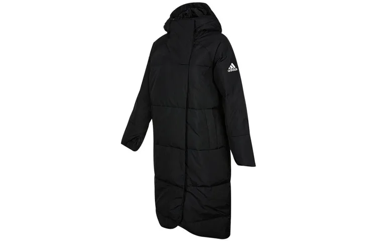 Adidas Down Jackets Women's Black Hooded Moderate Down Coat
