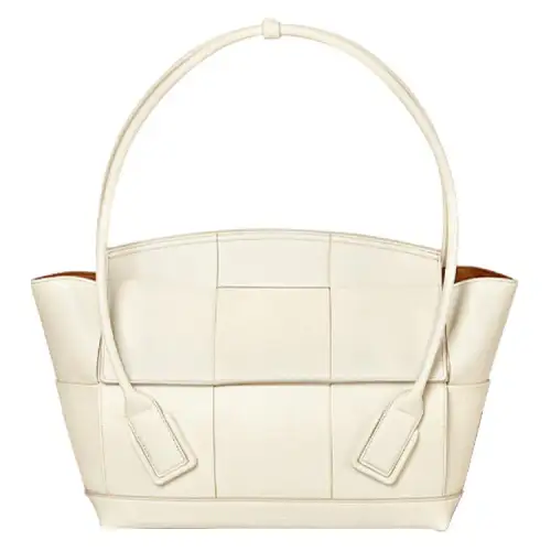 Bottega Veneta Cow Leather Handbag Medium Women's White