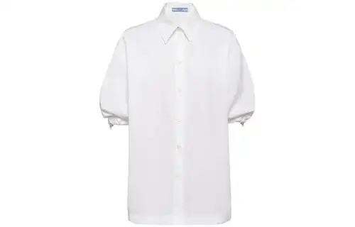PRADA Shirts Women's White Pointed Collar Moderate Shirt
