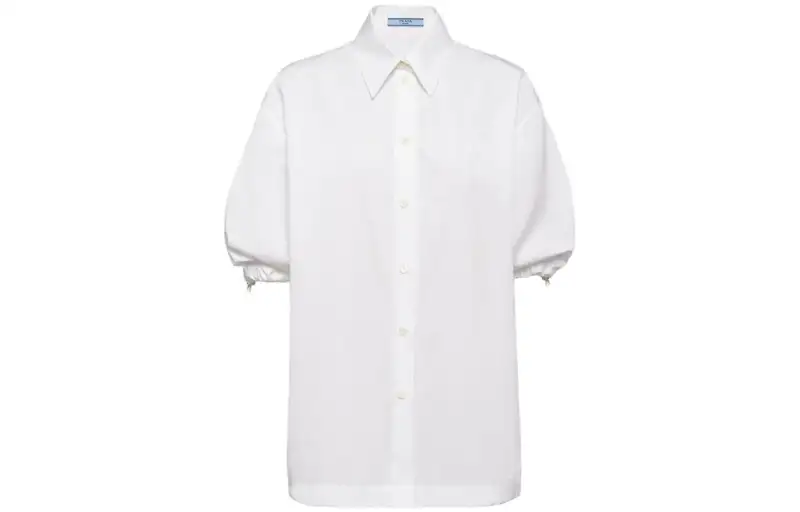 PRADA Shirts Women's White Pointed Collar Moderate Shirt