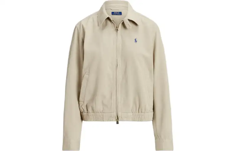 Polo Ralph Lauren Pony, long-sleeve with zipper, elastic khaki jacket, with embroidery, loose fit