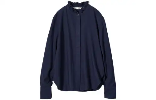 UNIQLO X CDC Shirts Women's Navy Blue Stand Collar Moderate Other
