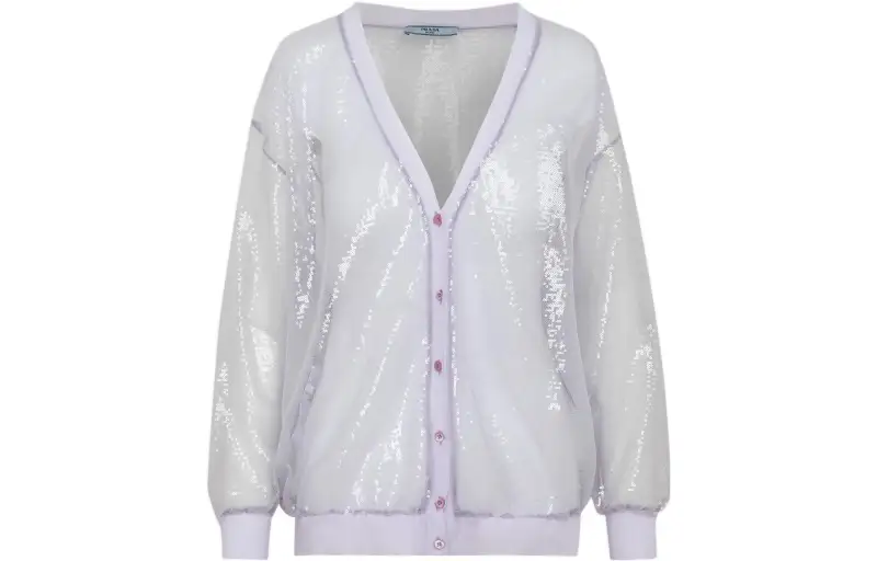 PRADA Sequinned Button-Up Cardigan