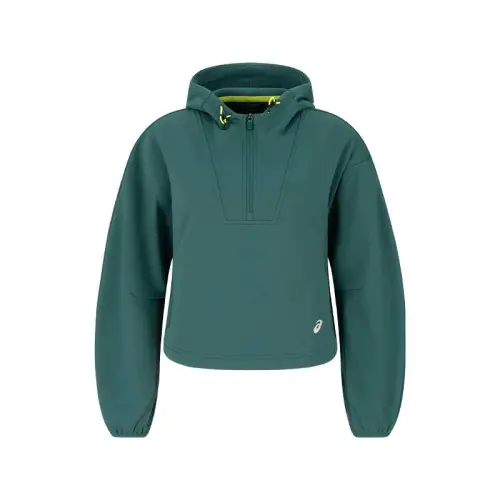 ASICS Sweatshirts Women's Green Hooded Moderate Other