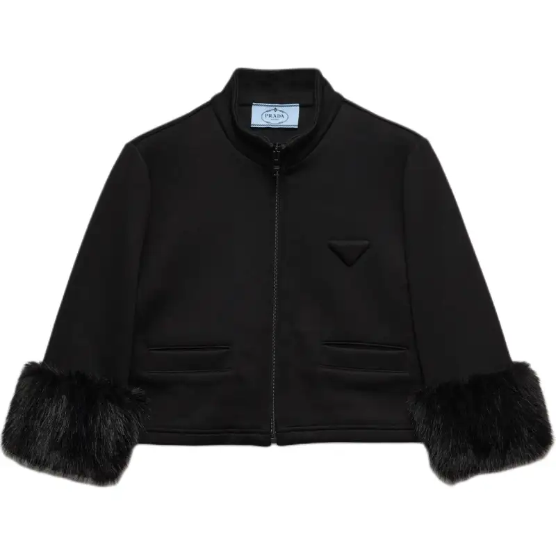 Prada Zipped Cropped Sweatshirt