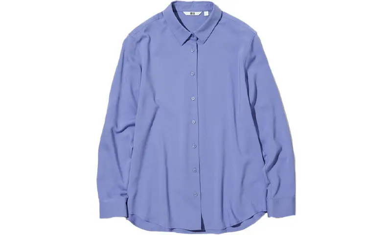 UNIQLO Shirts Women's Sky Blue Pointed Collar Moderate Other