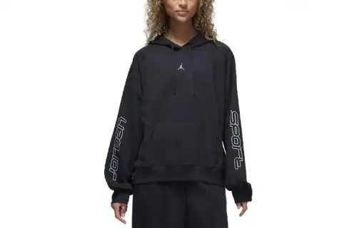 Jordan Sport Sweatshirts Women's Black Hooded Moderate Regular