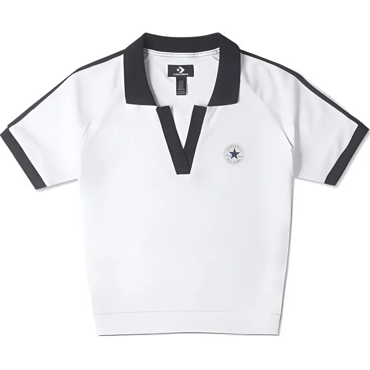 Converse Neck Knit Polo Shirt Women's White