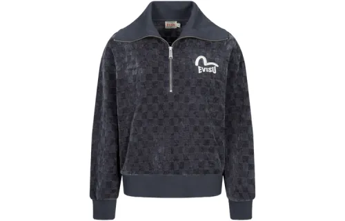 EVISU Sweatshirts Women's Dark Gray Lapel Moderate Regular