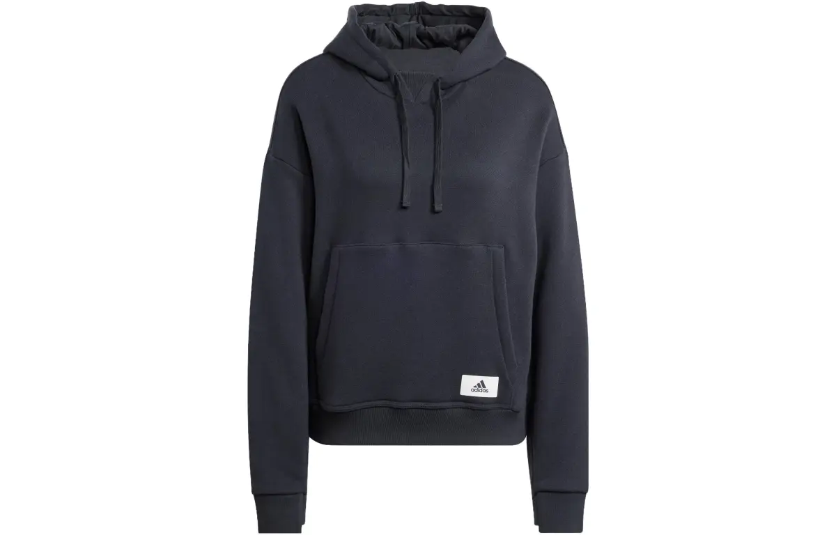 Adidas Sweatshirts Women's Black Hooded Moderate Straight Fit