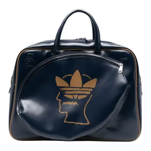 Adidas originals x Brain Dead joint brand classic logo polyurethane fiber handbag women's navy blue