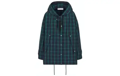 DIOR Jackets Women's Green Hooded Moderate Other