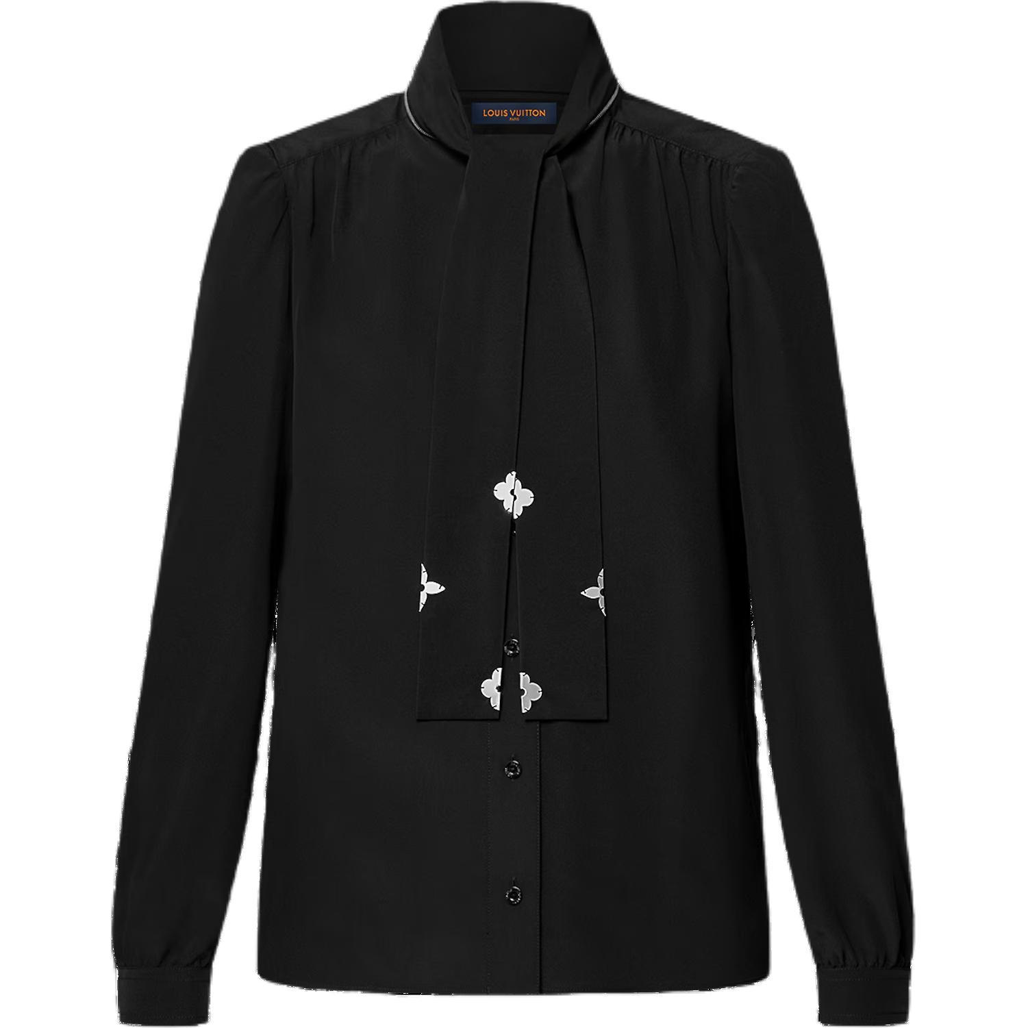 Женская рубашка Louis Vuitton Monogram (черная)