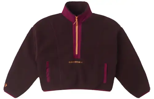 Converse Sweatshirts Women's Burgundy Stand Collar Moderate Regular