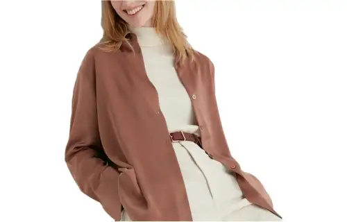 UNIQLO Shirts Women's Light Umber Square Collar Moderate Other